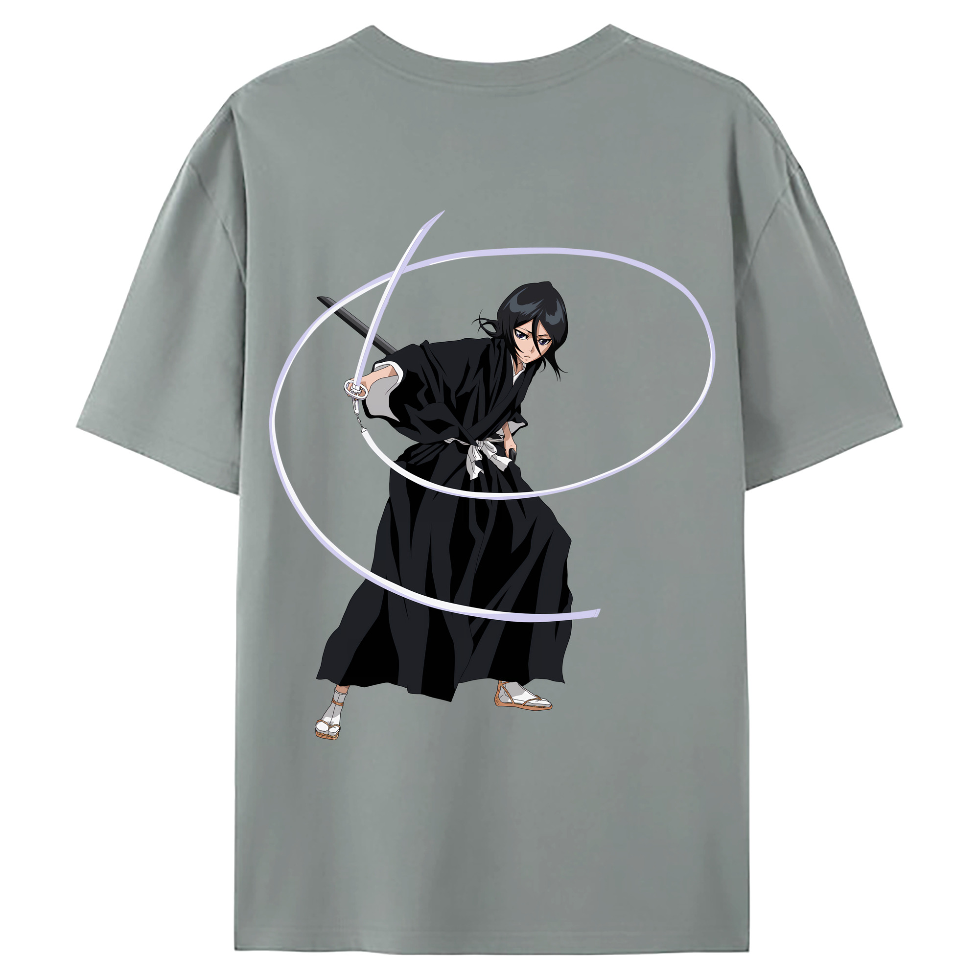 （画像用） ブリーチ 朽木ルキア BLEACH Kuchiki Rukia 綿100％ メンズ半袖Tシャツ（バックプリント） 通気性